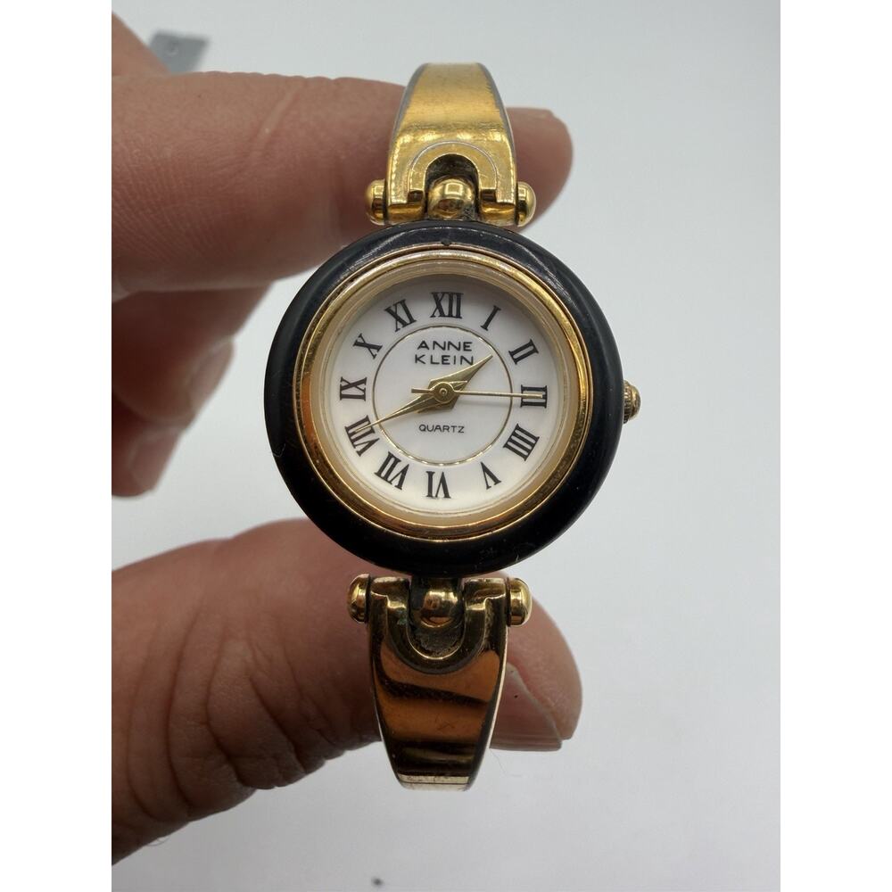 Vintage Anne Klein Womens 11/8056 Cuff Style Gold Tone 22mm Watch Needs Battery